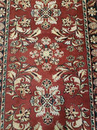 2' 6" X 10' Vintage Oriental Indian Floral Handmade Wool Runner Rug Red Nice - Jewel Rugs