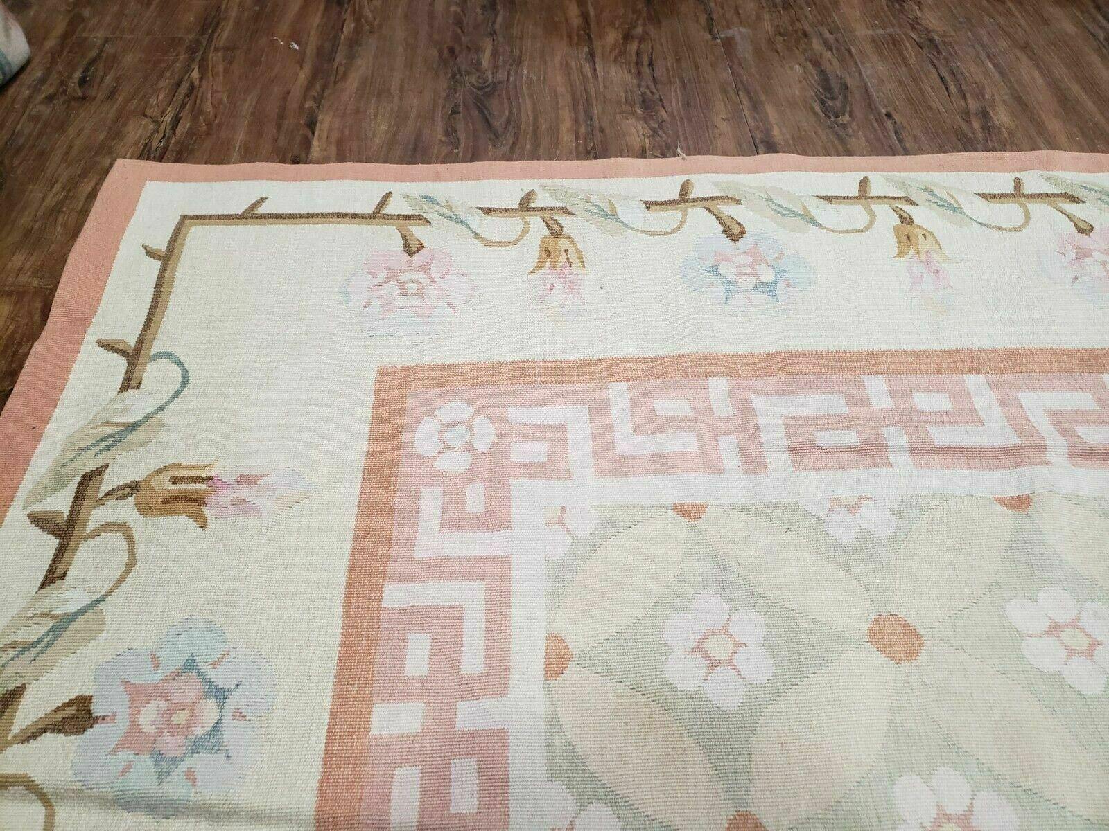 11' X 15' Magnificent Handmade Wool Rug Aubusson Weave Savonnerie Flat Pile - Jewel Rugs