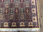 Indo Persian Silk Rug 4x6, Panel Design, Small Flowers, Hand Knotted, Fine Weave, Oriental Carpet 4 x 6, Vintage Area Rug, Beautiful Rug - Jewel Rugs