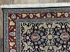 Turkish Silk Rug 3x4, Vintage Silk Carpet, Repeated Boteh Paisely Floral, Black Red Blue Fine Small Silk Rug 3 x 4 Hand Knotted Oriental Rug - Jewel Rugs