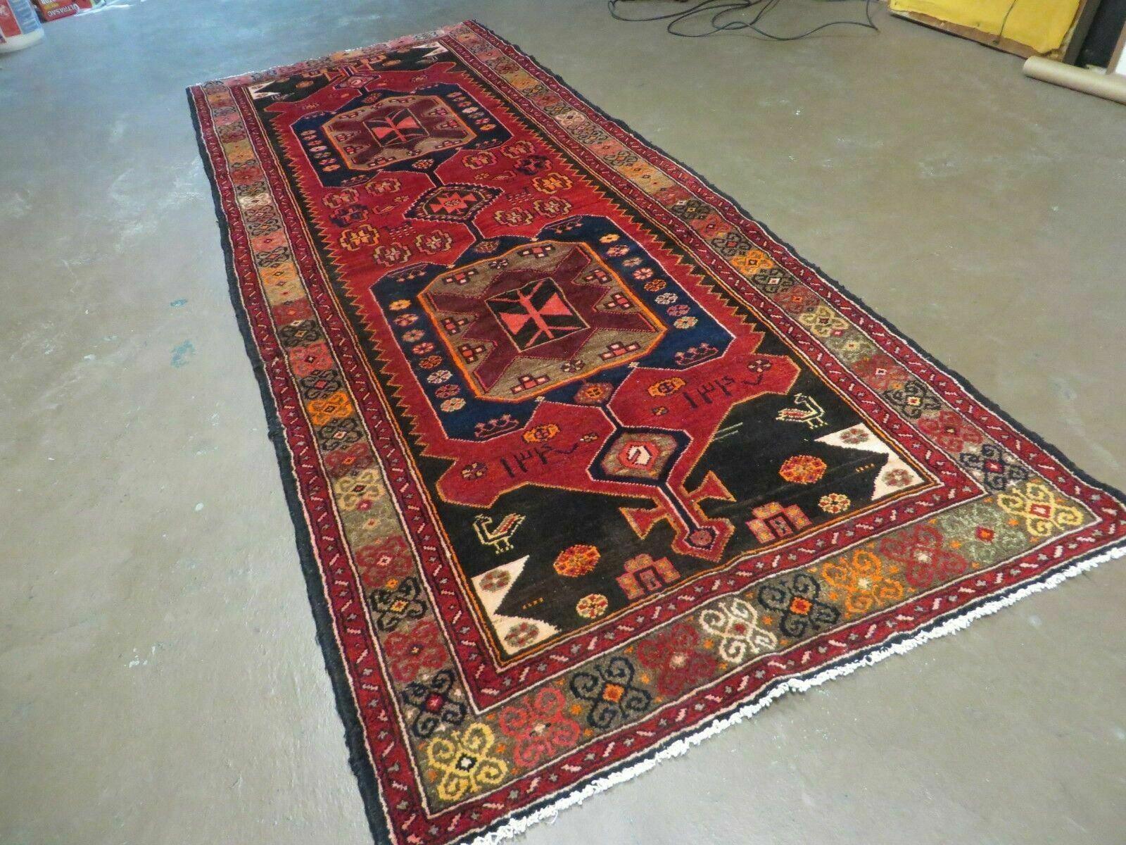 3' 10" X 10' Antique Handmade Turkish Anatolian Kazak Wool Runner Rug Nice Red - Jewel Rugs