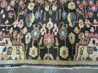 4' X 6' Antique Handmade India Floral Oriental Wool Veg Dye Dark Brown Rug Nice - Jewel Rugs