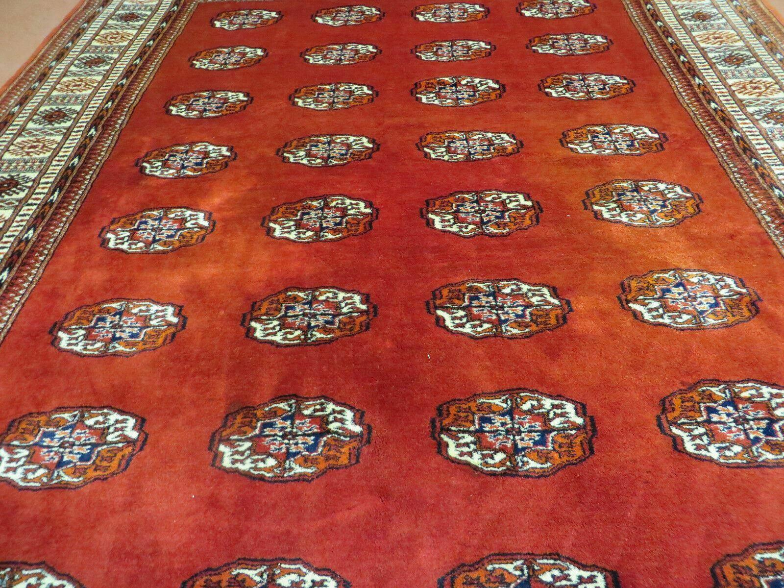 7' X 9' Vintage Handmade Bokhara Turkoman Pakistan Wool Rug Carpet Nice - Jewel Rugs