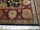 Vintage Indo Mahal Area Rug 9x12, Indian Persian Oriental Carpet, Hand-Knotted, Large Floral Design, Wool, Rug for Living Room Dining Room - Jewel Rugs