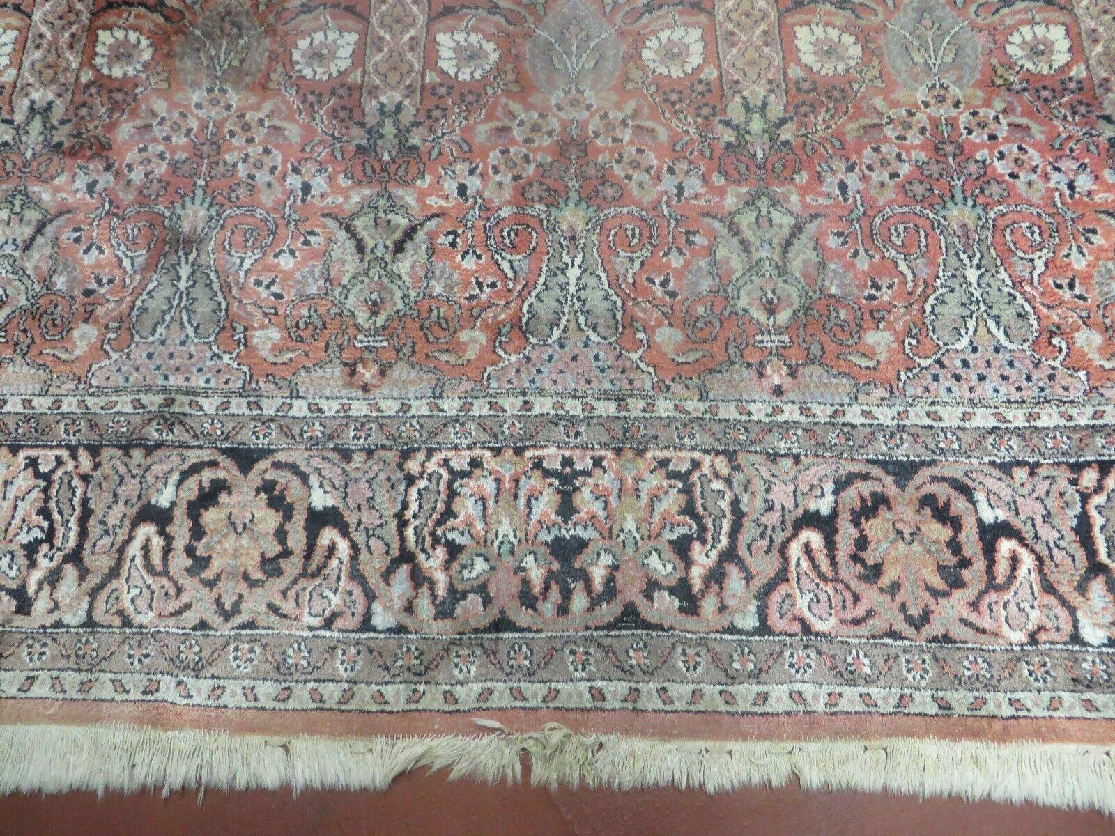 6' X 6' Vintage Handmade Fine Indian Silk Rug Kashmir Square Nice - Jewel Rugs