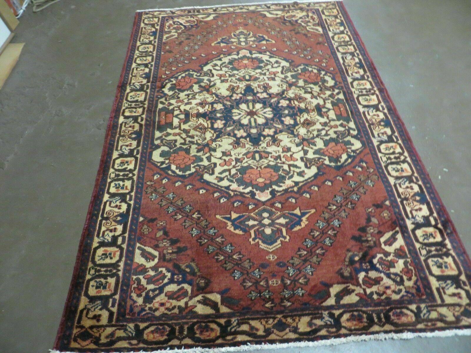 4' X 7' Antique 1920 Handmade Turkish Medallion Wool Rug Veg Dye Nice - Jewel Rugs