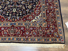 Dark Blue Persian Rug 5x8, Kork Wool Semi Antique Kashan Carpet, Very Fine Lachak Toranj Rug, Hand Knotted Floral Medallion Rug, 5 x 8 Oriental Rug - Jewel Rugs