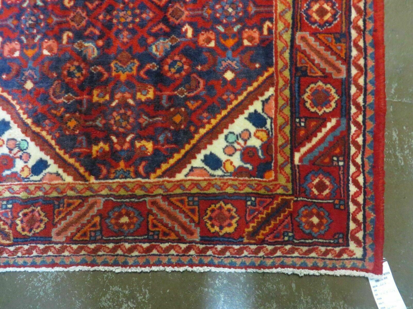 3' 6" X 10' 4" Antique Handmade India Floral Oriental Wool Runner Rug # 128 - Jewel Rugs