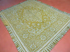 4' 6" X 6' 6" American Made Karastan Porteau Iberian Moss Green Wool Rug Beauty - Jewel Rugs