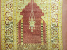 4' 5" X 7' Antique HandmadeTurkish Prayer Melas Oushak Wool Rug Mehrab Nice - Jewel Rugs