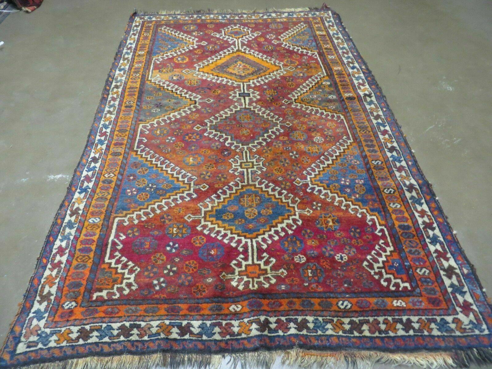 4' X 7' Antique Handmade Tribal Turkish Wool Rug Nice - Jewel Rugs