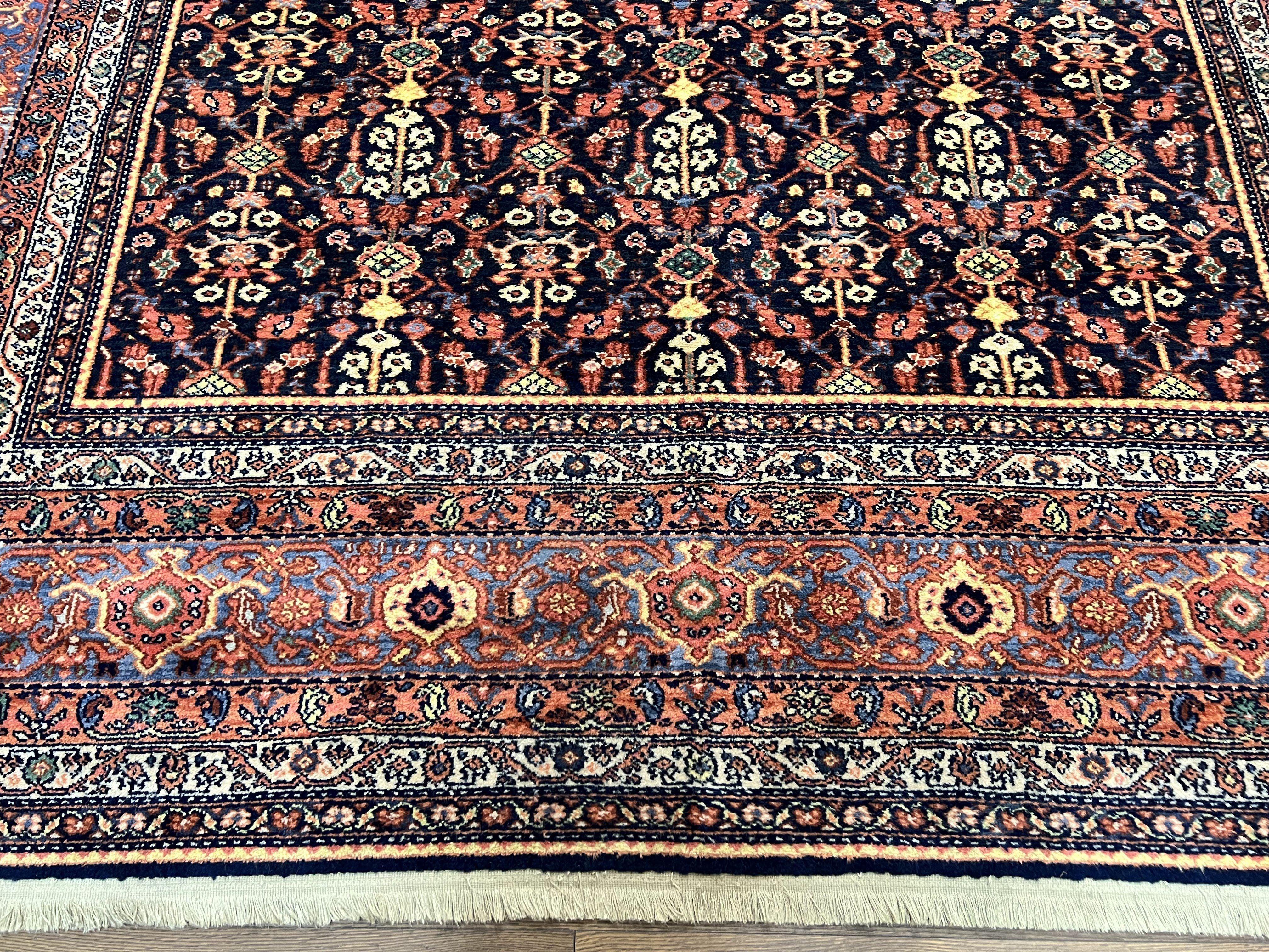 Karastan Rug 8.3 x 11.7 Williamsburg Collection Carters Grove #554, Midnight Blue Red Karastan Carpet, Room Sized Wool Oriental Rug, Allover - Jewel Rugs