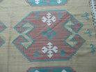 8' X 10' Vintage India Oriental Geometric Handmade Flat Weave Wool Rug Nice - Jewel Rugs