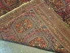 5' 5" X 7' Antique Handmade Tekkeh Turkoman Engsi Hatchli Wool Rug Red - Jewel Rugs