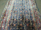 3'7" X 10' Antique Handmade India Floral Oriental Wool Runner Rug Organic Blue - Jewel Rugs