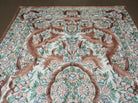 4' X 6' Vintage Embroidery Hand Stitched Rug Silk On Cotton India Backing Nice - Jewel Rugs