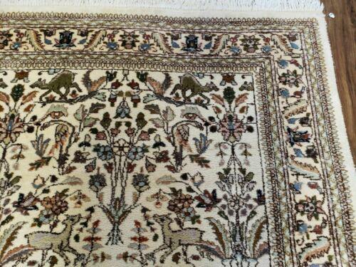 5' X 7' Vintage Handmade Indian Wool Rug Hunting TREE OF LIFE DEER Nice - Jewel Rugs