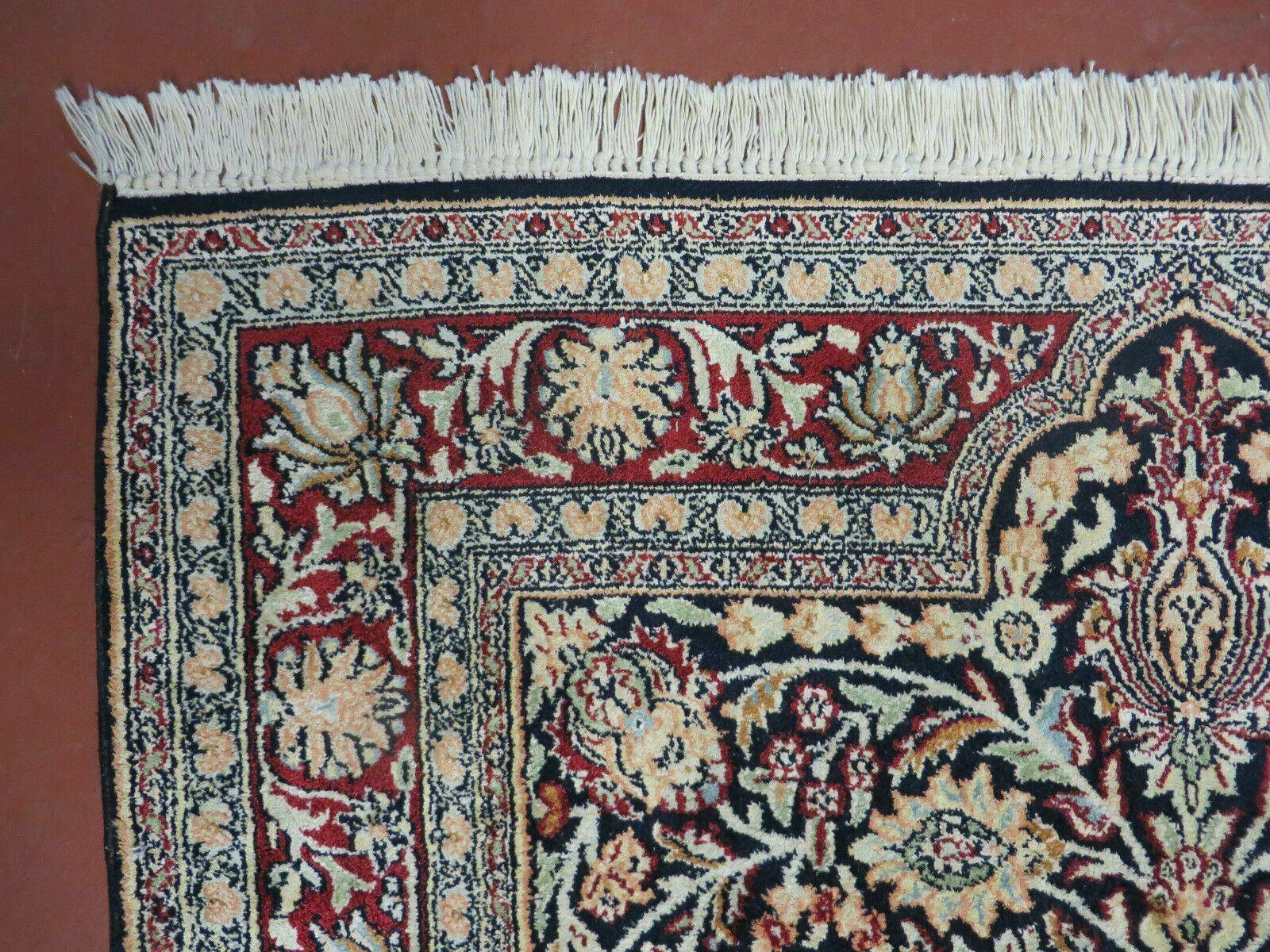 3' X 5' Vintage Handmade Fine India Floral Oriental Kashmir Silk Rug Carpet Nice - Jewel Rugs