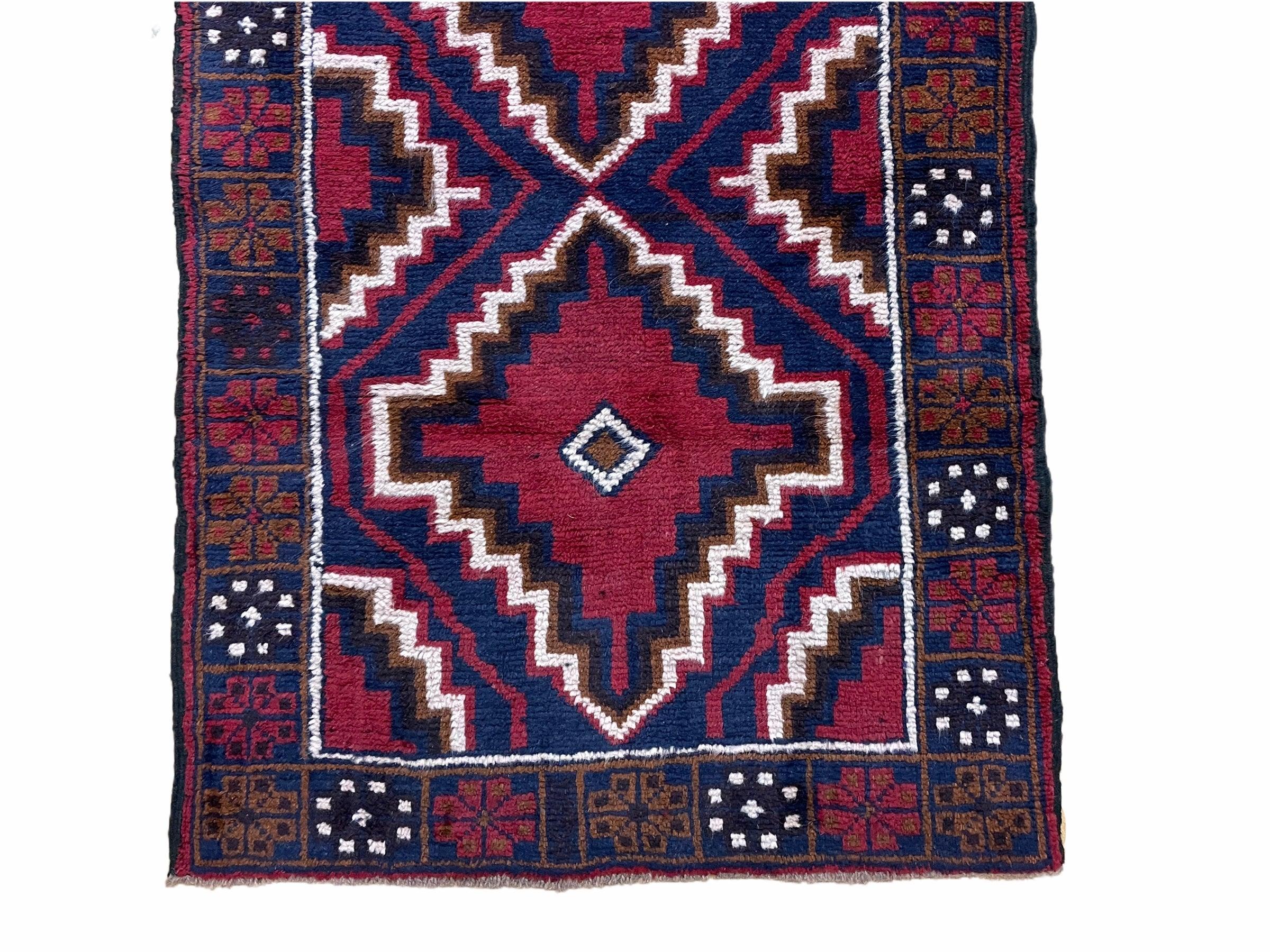 3 X 5 Vintage Handmade Tribal Wool Rug Balouchi Rug Afghan Rug Red Beige Nice - Jewel Rugs