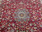 Large Red Persian Kashan Rug 10x14, Allover Floral Pattern, Central Medallion, Vintage Antique Rug, Hand Knotted Wool Authentic Oriental Carpet - Jewel Rugs