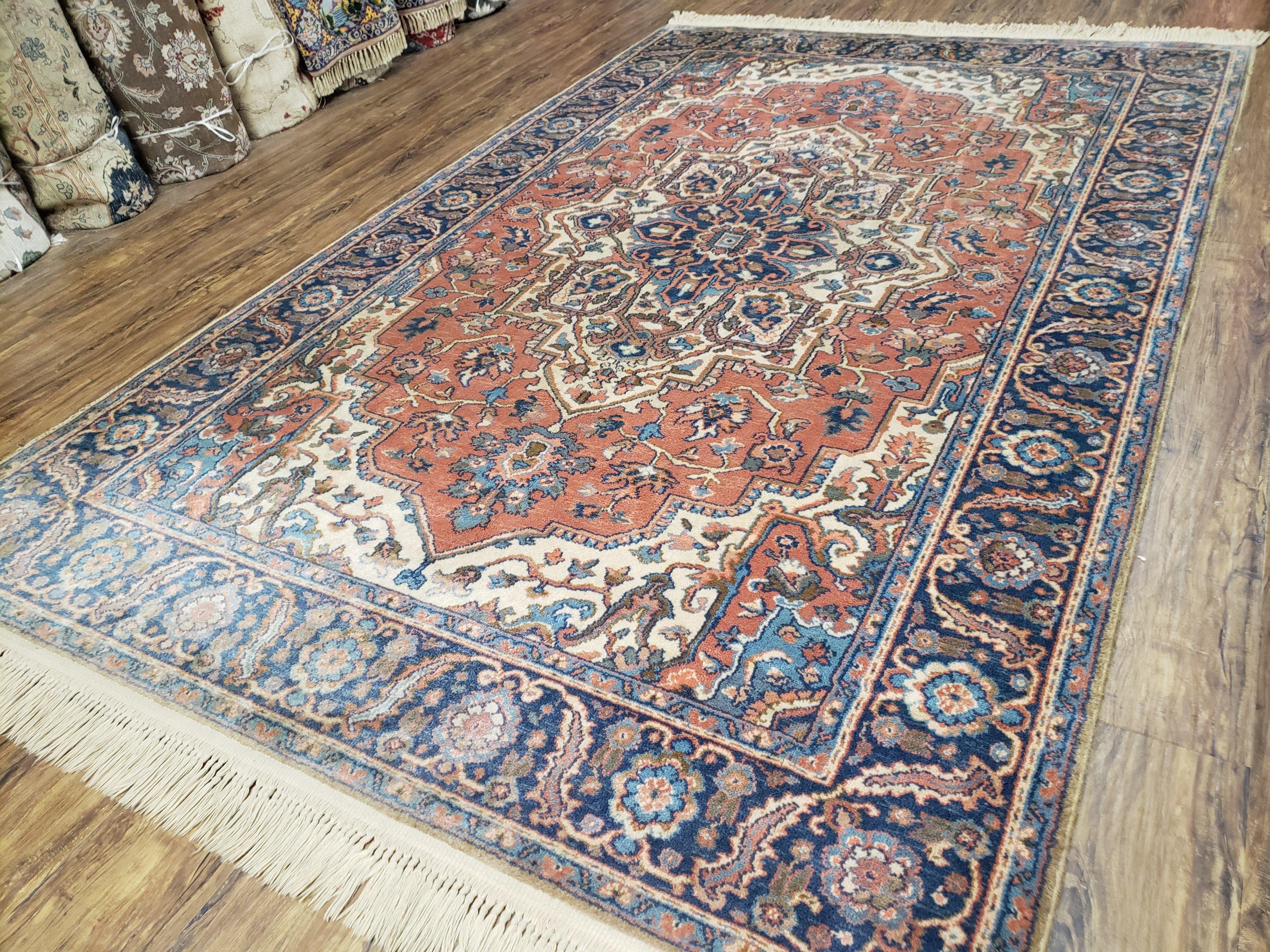 Karastan Rug 5' 9" x 9', Vintage Karastan #744 Antique Serapi Pattern, USA Made Pure Wool Pile Carpet, Original Karastan Carpet, 6x9 Rugs - Jewel Rugs