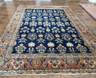 1920s Antique Persian Sarouk Mahajaran Rug, Hand Knotted, Wool, Dark Blue and Red, 8'7" x 11'10' - Jewel Rugs