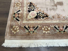 Chinese Wool Rug 6x9, Vintage 1960s Art Deco Tientsin 90 Line Carpet, Soft Plush Pile Hand Knotted Rug 6 x 9 ft Copper Beige and Light Brown - Jewel Rugs