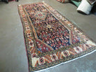 3'7" X 9' Vintage Handmade India Floral Oriental Wool Runner Rug Blue # 117 - Jewel Rugs