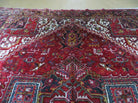 9' X 11' Antique Handmade Persian Geometric Design Heriz Serapi Oriental Wool Rug Nice Vegetable Dyes Top Quality Unique - Jewel Rugs