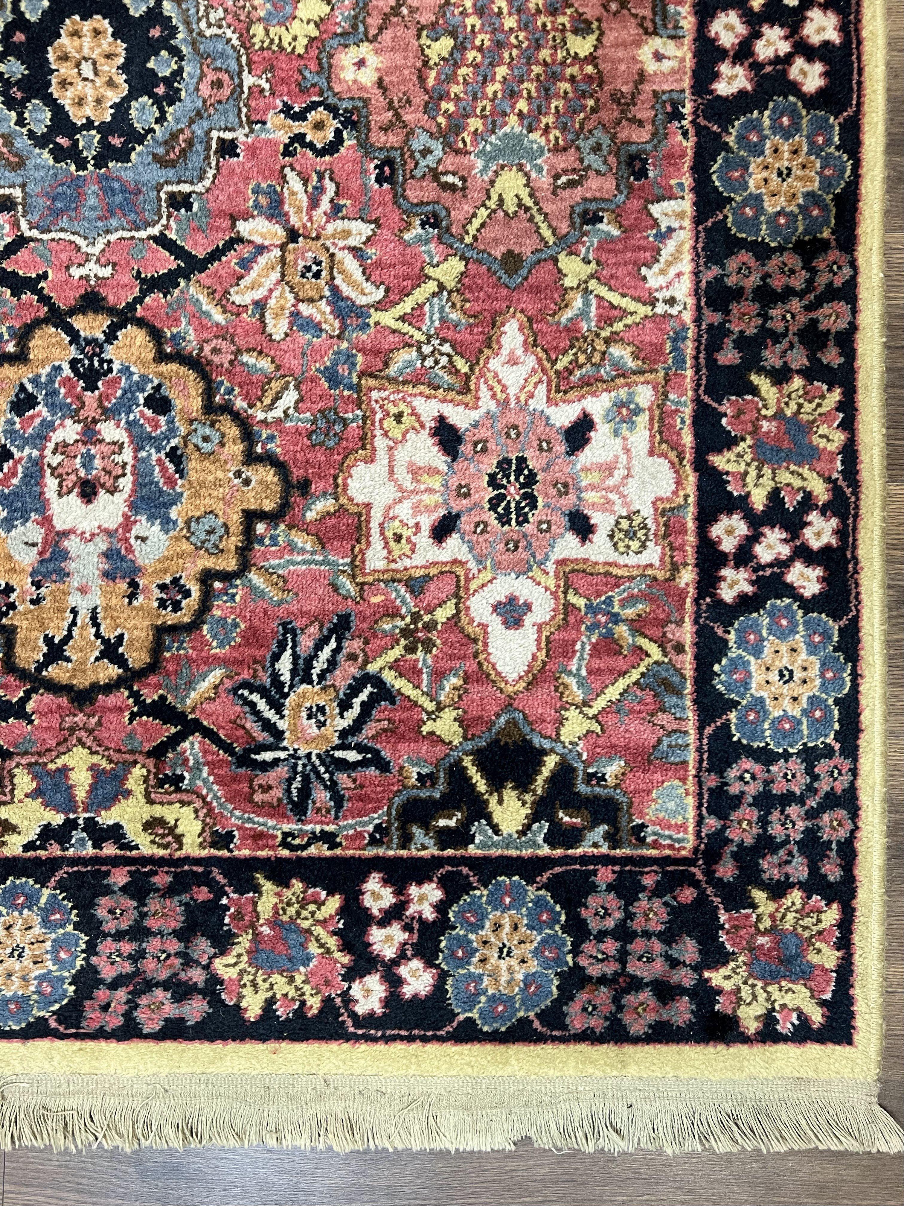 Karastan Rug 8.3 x 11.7, Karastan Williamsburg Rug Kirman Vase #557, Vintage Discontinued Wool Karastan Area Rug Red Oriental Floral Allover - Jewel Rugs