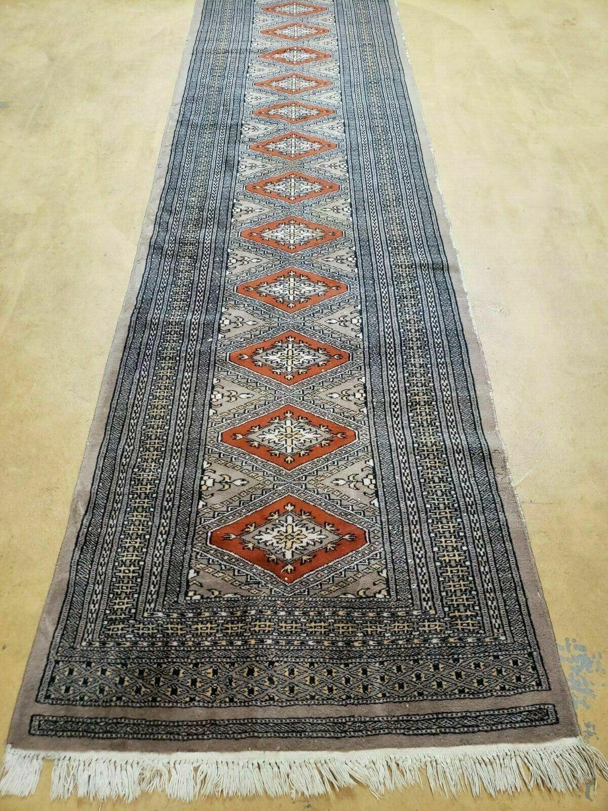 2' 8" X 11' Vintage Handmade Bokhara Turkoman Pakistani Wool Runner Rug Nice - Jewel Rugs