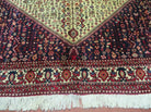 7' X 10' Vintage Handmade Indian Floral Wool Rug Hand Knotted Carpet Ivory Red - Jewel Rugs