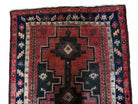 4 X 7 Antique Handmade Wool Tribal Rug Geometric Bold Organic Dyes Black Red - Jewel Rugs