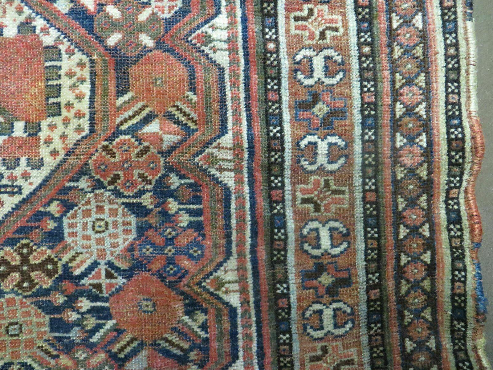 4' X 6' Antique Handmade Caucasian Geometric Tribal Oriental Wool Rug Nice - Jewel Rugs