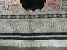 6' X 9' Vintage Handmade Bokhara Turkoman Pakistan Wool Rug Carpet Black Nice - Jewel Rugs