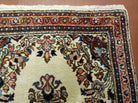 2' 7" X 4' Vintage Handmade Indian Medallion Wool Floral Beige Rug - Jewel Rugs