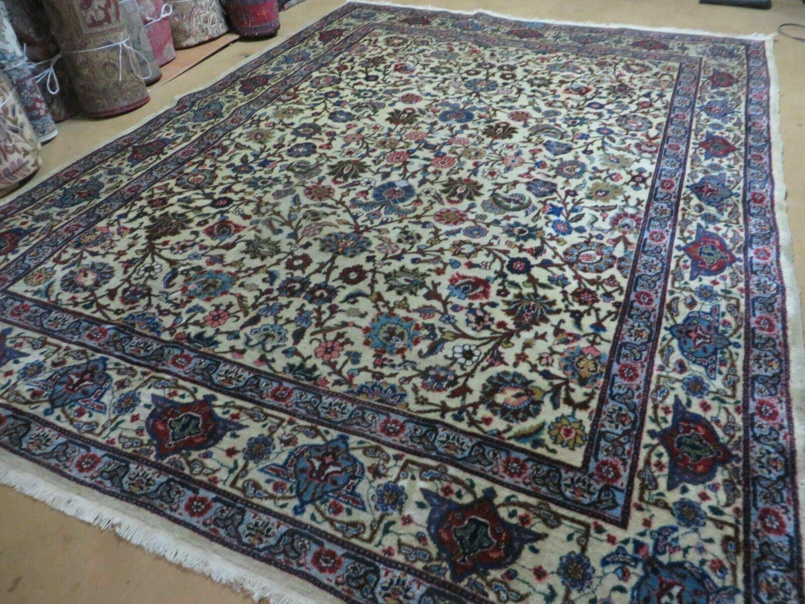 8' X 10' Handmade Chinese Floral Oriental Wool Rug Hand Knotted Carpet Beige - Jewel Rugs