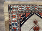 Rare Persian Tribal Runner Rug 4.5 x 10, Sarab Serab Kalegy Carpet, Antique 1920s Collectible Geometric Medallions Oriental Wool Runner, Hand Knotted, Camel Hair Color - Jewel Rugs