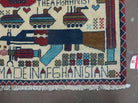 2' X 2'6" Handmade Afghan Balouch Tribal Wool War Rug Gun Tank Helicopter # 157 - Jewel Rugs