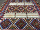 6' 6" X 10' 6" Vintage Handmade Moroccan Tribal Wool Rug Flat Weave Sections - Jewel Rugs