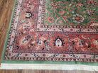 9' X 12' Handmade Oriental Floral Allover Afshan Wool Rug Hand Knotted Green Red - Jewel Rugs