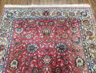 Semi Antique Persian Kashan Rug, Red & Beige, Hand-Knotted, Wool, 4'7" x 6' 6", Pair B - Jewel Rugs