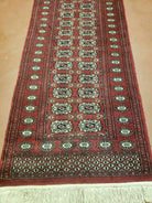 2' 8" X 6' Vintage Handmade Bokhara Turkoman Pakistani Wool Short Runner Rug - Jewel Rugs