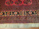 7x10 Vintage Afghan Turkoman Yamud Bokhara Rug Red Bukhara Hand-Knotted Oriental Afghanistan Carpet Wool - Jewel Rugs