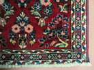 2' X 2.5' Vintage Handmade India Floral Oriental Rug Red - Jewel Rugs