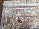 Silk Carpet 4x6, Light Teal Oriental Carpet, Traditional Design, High Quality, Super Fine Area Rug, 4 x 6 ft, Very Detailed, Bamboo Silk - Jewel Rugs