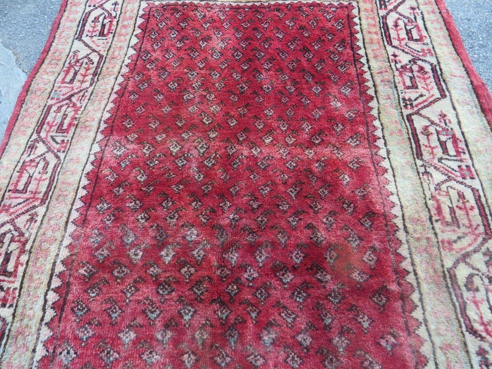 3'7"X 10' Antique Handmade India Oriental Paisley Wool Runner Rug Vegy # 31 - Jewel Rugs