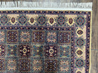 Indo Persian Silk Rug 4x6, Panel Design, Small Flowers, Hand Knotted, Fine Weave, Oriental Carpet 4 x 6, Vintage Area Rug, Beautiful Rug - Jewel Rugs