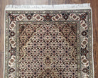 Indo Persian 3x5 Traditional Rug, Hand-Knotted, Vintage 1980s Allover Handmade Rug Ivory, Indo Mahal Oriental Rug, Medallion, Wool, 3 x 5 ft - Jewel Rugs