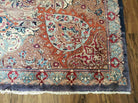 10' X 12' Vintage Handmade Persian Kashmar Animal Pictorial Wool Rug - Light Blue, Blue, and Red Carpet - Jewel Rugs